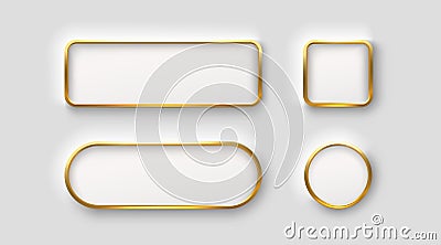 Frame button, golden color set, minimal label message. Vector illustration Vector Illustration