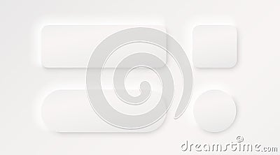 Frame button, white color set, minimal label message. Vector illustration Vector Illustration
