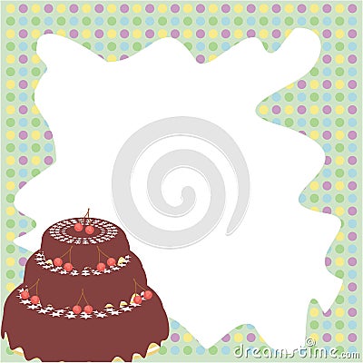 Frame with cake Stock Photo