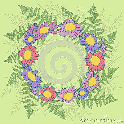 Frame of camomile Vector Illustration