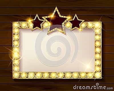 Frame cinema stars. Cartoon Illustration