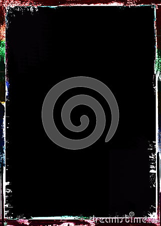 Frame With Color Blobs, Isolated On Black Background Stock Photo