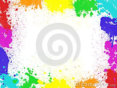 Frame with color blobs and stains Stock Photo