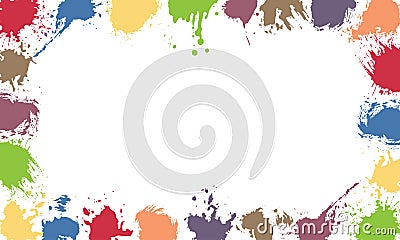 Frame with color blobs, used clipping mask. Isolated on white background. Vector Illustration Vector Illustration