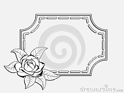 Frame for congratulation with roses Vector Illustration