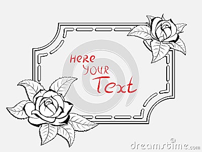 Frame for congratulation with roses Vector Illustration