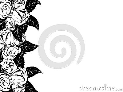 Frame for congratulation with roses Vector Illustration