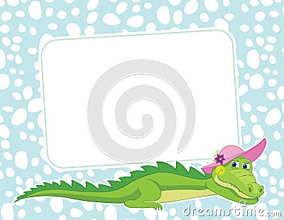 Frame with crocodile Vector Illustration