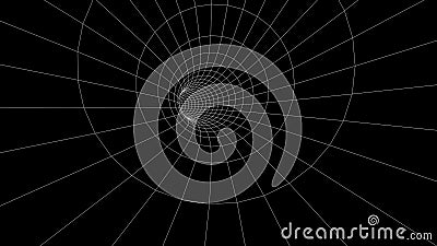 Frame cyber futuristic speed tunnel. Sci-fi wormhole. Abstract 3D wireframe portal with connections lines and dots. Data flow. Vector Illustration