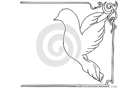 Frame, design, doodle , dove Vector Illustration