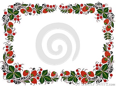 Khokhloma beautiful frame Stock Photo