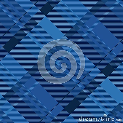 Frame fabric plaid texture, classical vector seamless textile. Layer pattern check background tartan in blue and cyan colors Vector Illustration