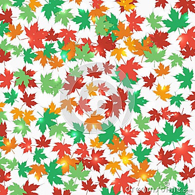 Frame fallen maple leaves. Autumn background. Vector illustration. Vector Illustration