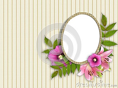 Frame and floral beautiful bouquet Stock Photo