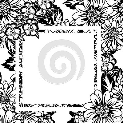 Frame with flowers Vector Illustration