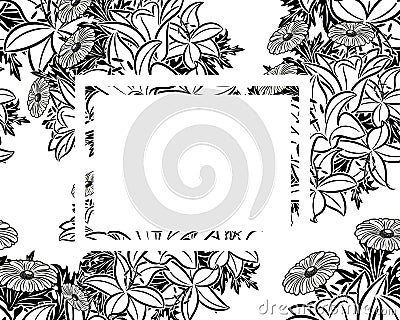 Frame with flowers Vector Illustration