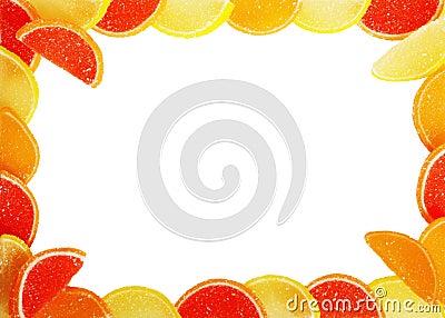 Frame from fruit candy Stock Photo