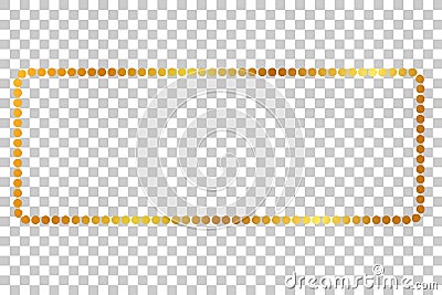 Rectangle Golden dot Frame, for certificate, placard, backdrop, and other, at transparent effect background Vector Illustration