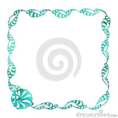 Frame in graphic technique with the image of a bracelet and a precious stone. For background design, templates. Stock Photo