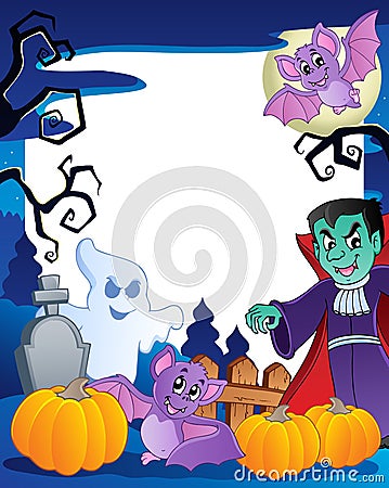 Frame with Halloween topic 6 Vector Illustration