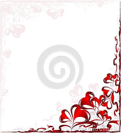 Frame with hearts Vector Illustration