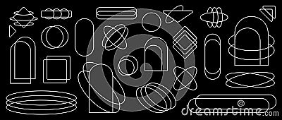 Frame icon set. Linear frames collection. Decorative frames. Thin line style vector icons Vector Illustration