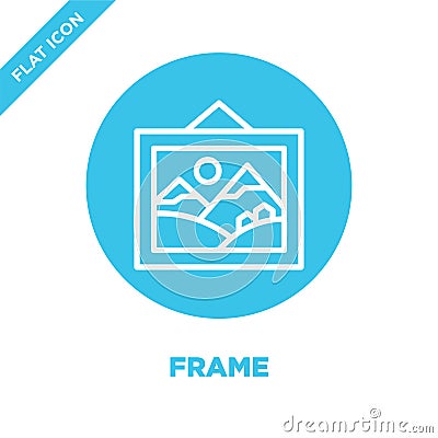 frame icon vector from furnitures collection. Thin line frame outline icon vector illustration. Linear symbol for use on web and Vector Illustration