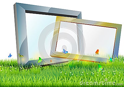 Frame Lawn and blure sky Stock Photo