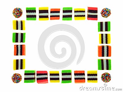 Frame of Licorice Allsorts Stock Photo