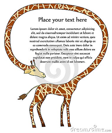 Frame made of giraffe neck. Vector Illustration