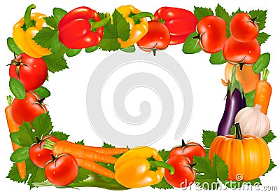Frame made of vegetables. Vector Illustration