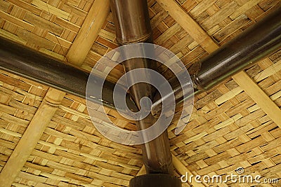 frame made of woven bamboo Stock Photo