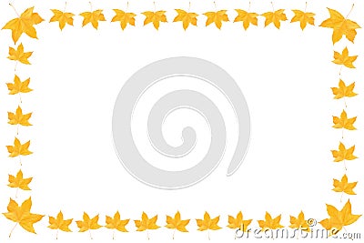 Frame of maple leaves on a white isolation background Stock Photo