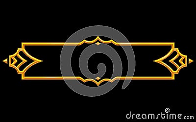 Frame medieval game ui. Metallic title banner or decorative border. Vector assets for web or game design. Empty Vector Illustration