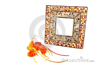 The frame Metal with Stones Stock Photo