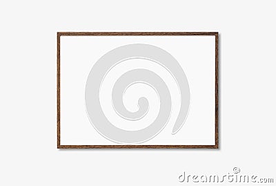 Frame mockup, Blank picture frame mockup on white wall, single vertical artwork template Stock Photo