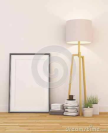 Frame and object for artwork or gallery- 3D rendering Stock Photo