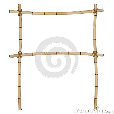 Frame of old bamboo sticks. Vector Illustration