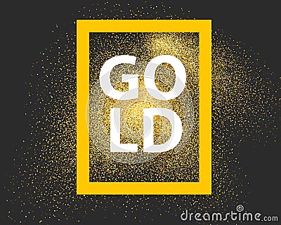 Frame over gold background. Gold concept. Premium luxury banner. Vector Illustration