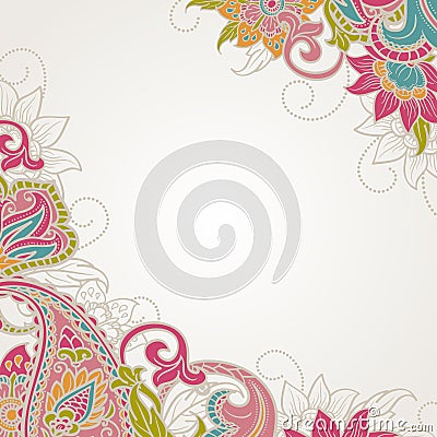 Frame with paisley Vector Illustration