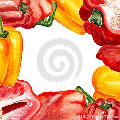 Frame with paprika Stock Photo