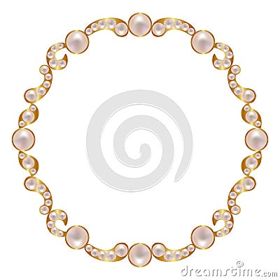 Frame with pearls Vector Illustration