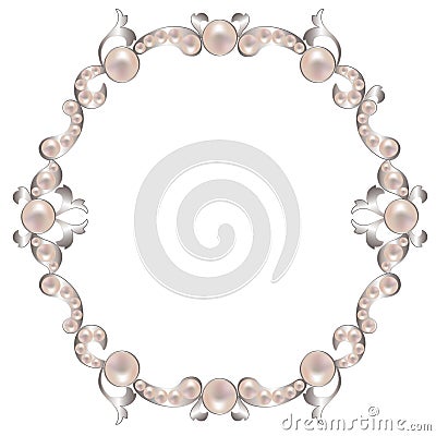 Frame with pearls Vector Illustration