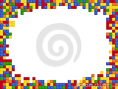 Frame plastic color constructor block template flat design Vector Illustration