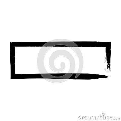 Frame rectangle elongated element, outline border grunge shape icon, decorative doodle for design in vector Cartoon Illustration