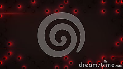 Frame of red cubes abstract 3D rendering Stock Photo