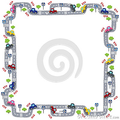 Frame with road Vector Illustration