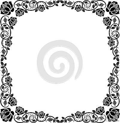 Frame roses Vector Illustration