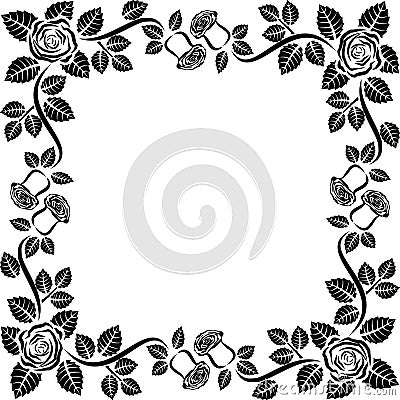 Frame roses Vector Illustration