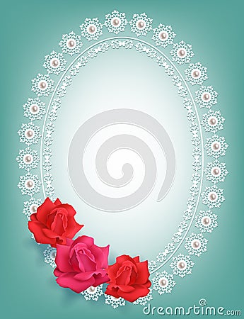 Frame with roses Vector Illustration